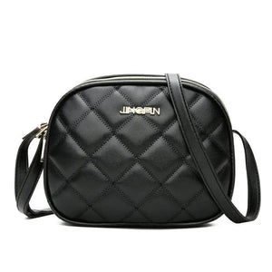 Embroidered Rhombus Shoulder Bag Large Capacity Round Handbag Purse