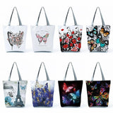 Butterfly Printed Handbags Portable High Capacity Animal Women Shoulder Bag