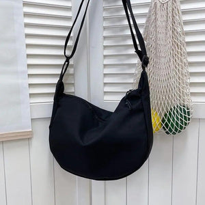 Solid Nylon Dumpling Tote Bag for Women, Harajuku Girls Messenger Bag