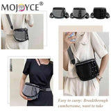 Women Leather Diamond Shoulder Bag Wide Strap Chest Waist Pack Handbags
