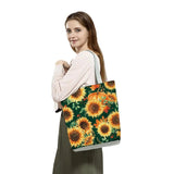 Sunflower Print Shoulder Bag High Capacity Eco Shopping Bags