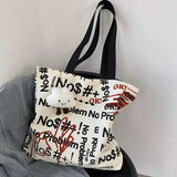 Canvas Handbag Women Large Tote Shoulder Bag Youth Girl School Beach Shopping