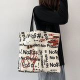 Canvas Handbag Women Large Tote Shoulder Bag Youth Girl School Beach Shopping