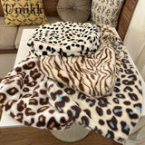 Animal Print Shoulder Bag Leopard Cow Pattern Retro Handheld Shopping Bag