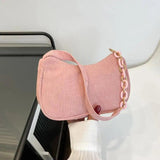 Corduroy Handbag One Shoulder Lady Armpit Bags Casual Literary Style