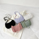 Corduroy Handbag One Shoulder Lady Armpit Bags Casual Literary Style