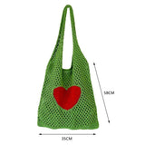 Retro Knitted Mesh Shoulder Handbag Lady Travel Tote Bag