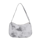 Summer Canvas Underarm Bag Zipper Lady Shoulder Bag Spray Leather Handbag