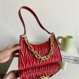 PU Leather Diamond Check Shoulder Bag Acrylic Women's Bag