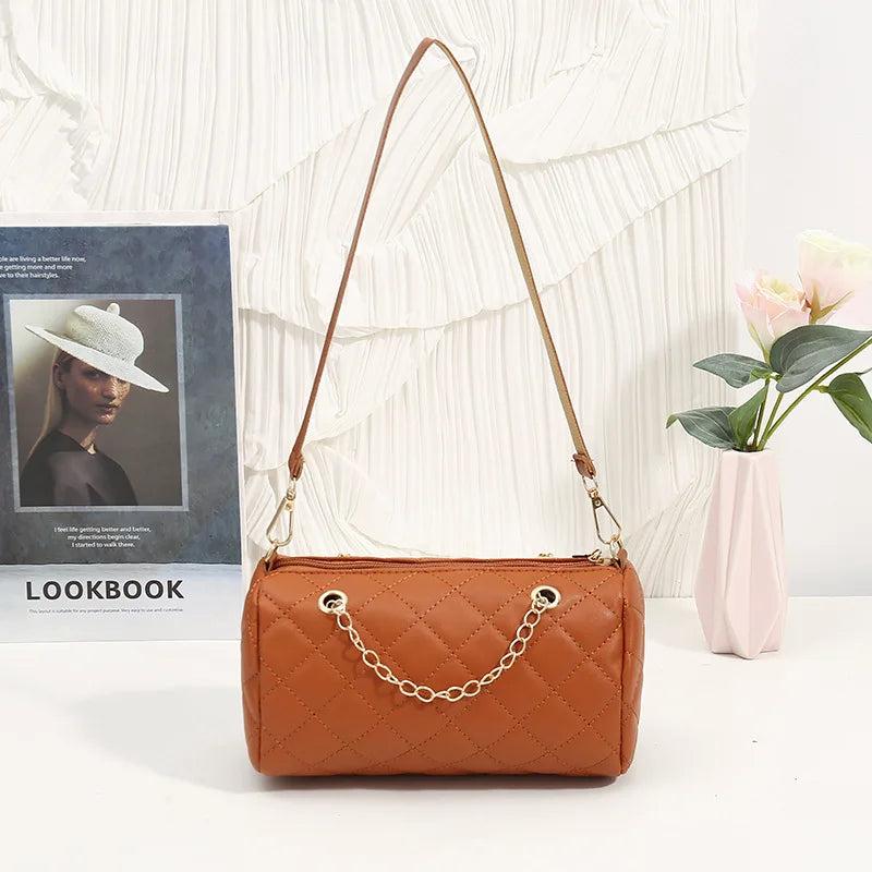 Women's Retro Underarm Bag PU Leather Shoulder Handbag