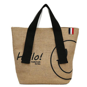 Large Capacity Tote Bag Handbags - Cotton/Linen Printed Casual Shopper