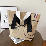 Large Capacity Tote Bag Handbags - Cotton/Linen Printed Casual Shopper