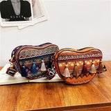 Vintage National Tassel Ethnic Handwoven Crossbody Bag