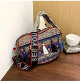 Vintage National Tassel Ethnic Handwoven Crossbody Bag