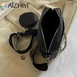 Leather Shoulder Bag Rhombus Pattern Crossbody Handbag