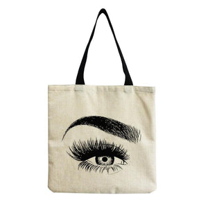 Beach Bag Eco-Friendly Art Eyelashes Shoulder Bag