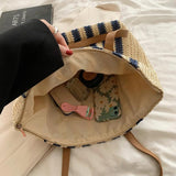 Straw Top-Handle Handbag Casual Large Capacity Women Shoulder Bag
