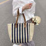 Straw Top-Handle Handbag Casual Large Capacity Women Shoulder Bag