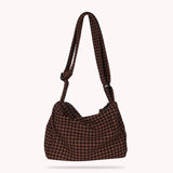 Canvas Shoulder Messenger Bag Large Capacity Houndstooth Women Handbags Totes Cl