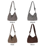 Canvas Shoulder Messenger Bag Large Capacity Houndstooth Women Handbags Totes Cl