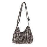 Canvas Shoulder Messenger Bag Large Capacity Houndstooth Women Handbags Totes Cl