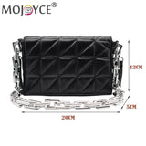 Leisure Ladies PU Leather Checker Shoulder Bag with Chain Strap