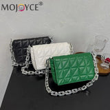 Leisure Ladies PU Leather Checker Shoulder Bag with Chain Strap