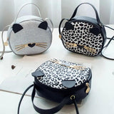Vintage Cat Cartoon Print Shoulder Bag Small Purse