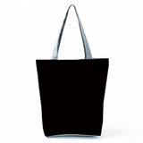 Solid Printed Handbags Eco Reusable Shopping Bag Portable Shoulder Tote