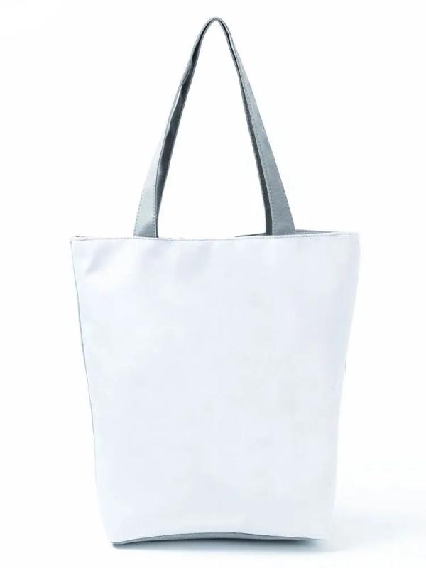 Solid Printed Handbags Eco Reusable Shopping Bag Portable Shoulder Tote