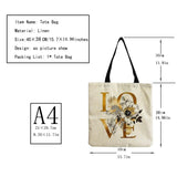 High Capacity Eco Friendly Tote Bag Love Heart Print