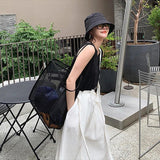 Wind Transparent Mesh Shopping Bag Large-capacity Portable Beach Bag