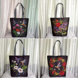 Miyahouse Canvas Shoulder Bag Female Tote Handbag Colorful Bird Print