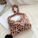 Plush Flower Pattern Shoulder Bags Faux Fur Handbag