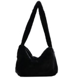 Plush Flower Pattern Shoulder Bags Faux Fur Handbag