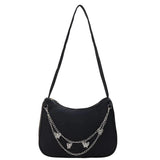 Women Solid Butterfly Chain Pendant Shoulder Bags Casual Versatile Underarm Bag