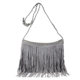 Tassel Zipper Crossbody Shoulder Bag Women Handbag Large Messenger Bag
