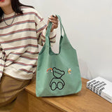 Large Capacity Reusable Shoulder Bag Soft Commuter Student Bolsos