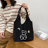 Large Capacity Reusable Shoulder Bag Soft Commuter Student Bolsos
