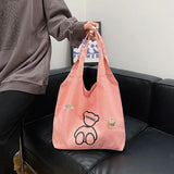 Large Capacity Reusable Shoulder Bag Soft Commuter Student Bolsos