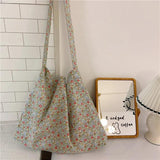 Floral Women Shoulder Bag Large Capacity Soft Cloth Handbag