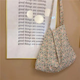 Floral Women Shoulder Bag Large Capacity Soft Cloth Handbag