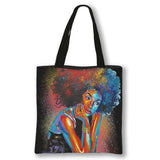 Afro Girl Print Shoulder Bag Africa Women Handbag Ladies Shopping Bag