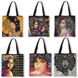 Afro Girl Print Shoulder Bag Africa Women Handbag Ladies Shopping Bag