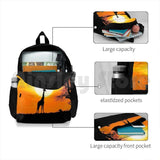 Giraffe And Sun In Africa Outdoor Hiking Backpack