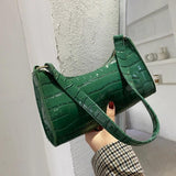 Crocodile Pattern Shoulder Bag for Women Ladies Underarm Bag PU Leather