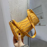 Crocodile Pattern Shoulder Bag for Women Ladies Underarm Bag PU Leather