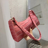 Crocodile Pattern Shoulder Bag for Women Ladies Underarm Bag PU Leather