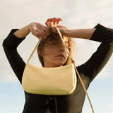 Oil Wax Leather Underarm Bag French Style Portable Small Bag