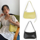 Oil Wax Leather Underarm Bag French Style Portable Small Bag
